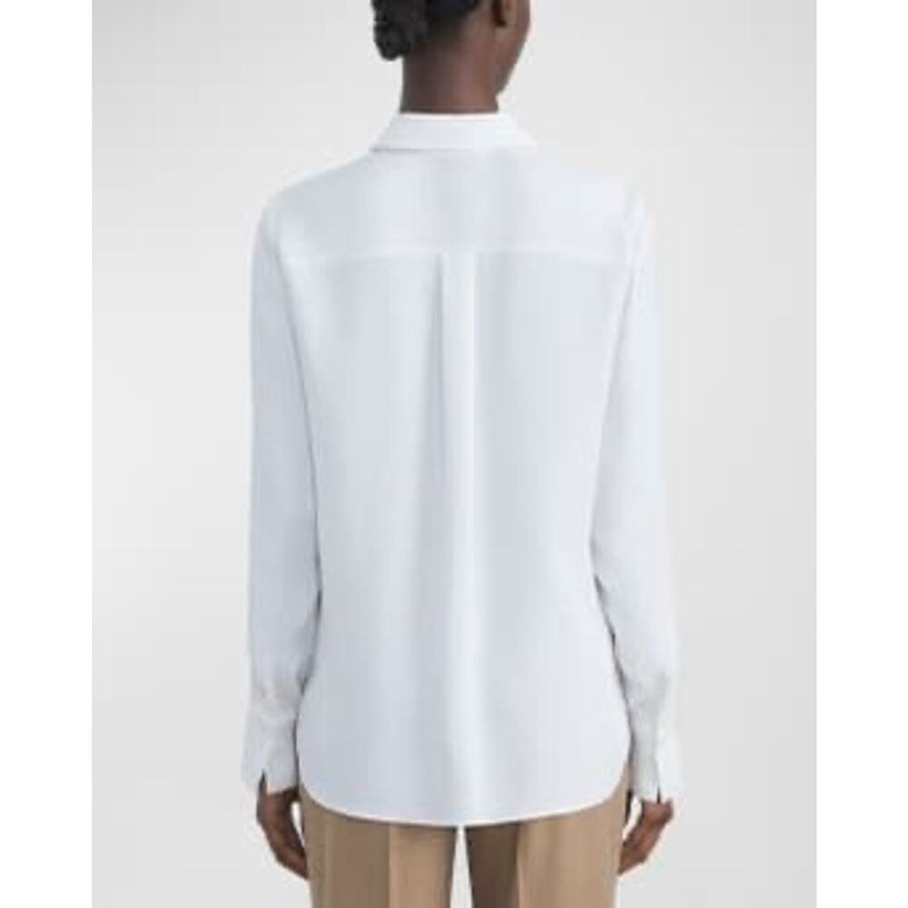 Lafayette 148 New York Scottie Bluebell Silk Blouse Size Small NWOT Minimalist - Picture 5 of 10